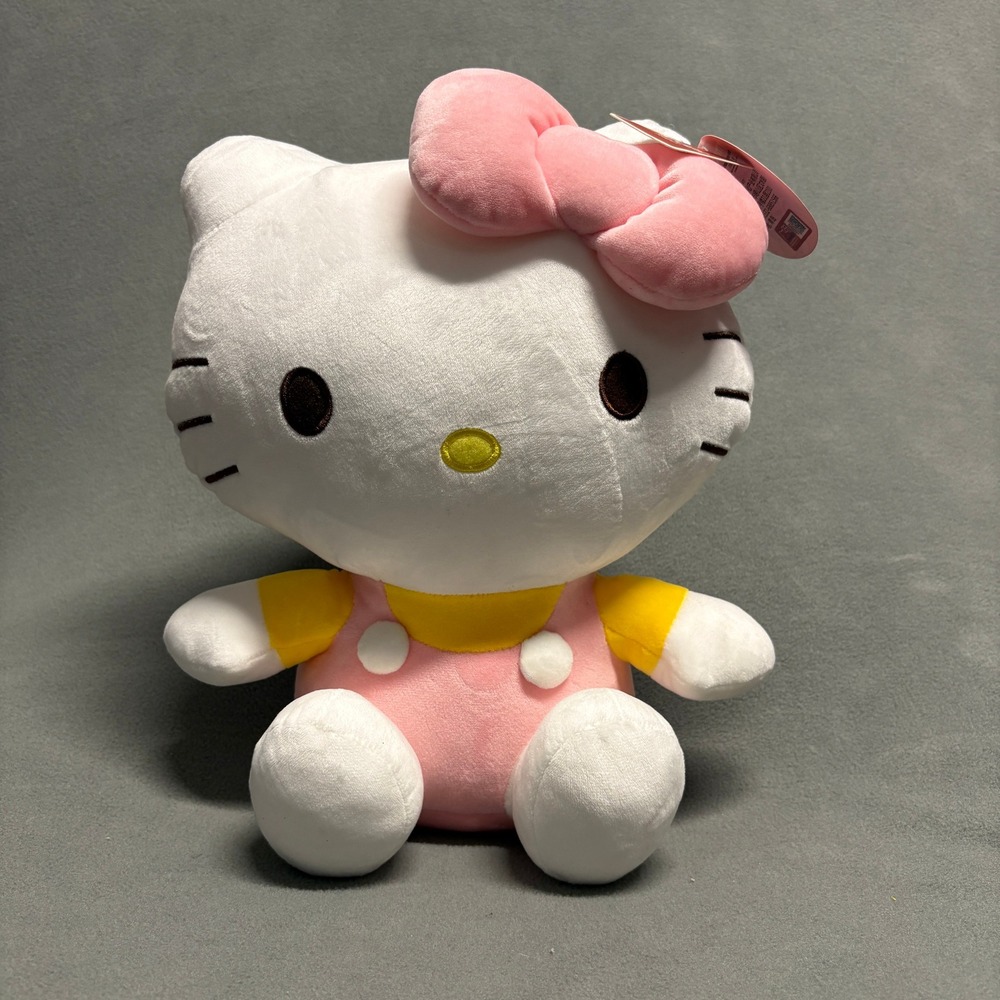 Sanrio Hello Kitty Plush Toy Kids Small Pink Yellow New With Tags Aoger Licensed